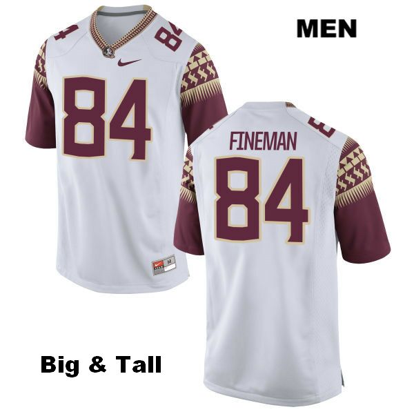Men's NCAA Nike Florida State Seminoles #84 Tristan Fineman College Big & Tall White Stitched Authentic Football Jersey CYO7569LY